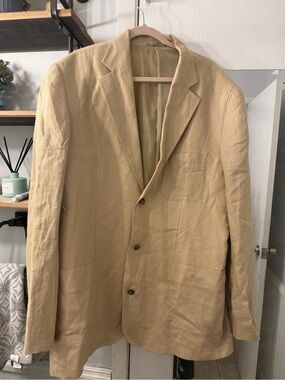 Sean John Tan Lightweight Linen Shirt Jacket